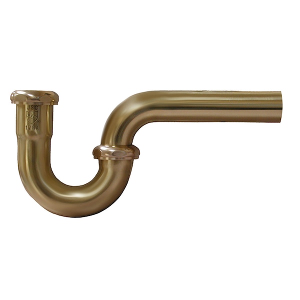 Polished Brass PVD 1-1/4" Brass Tubular P-Trap